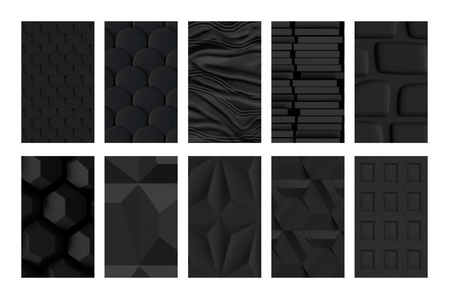 25xt-160515 3D-Matte-Black-Patternsz3.jpg