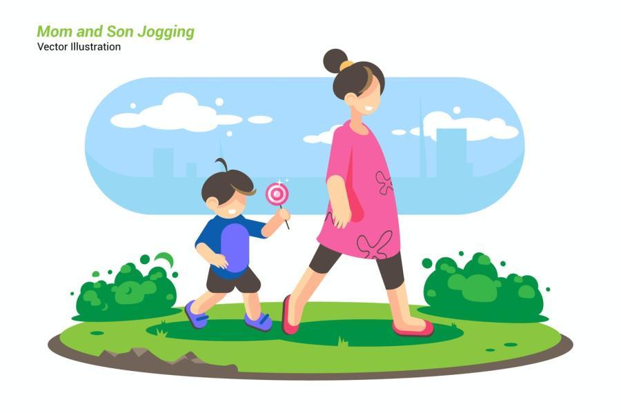 25xt-161616 Mom-and-Son-Jogging---Vector-Illustrationz2.jpg