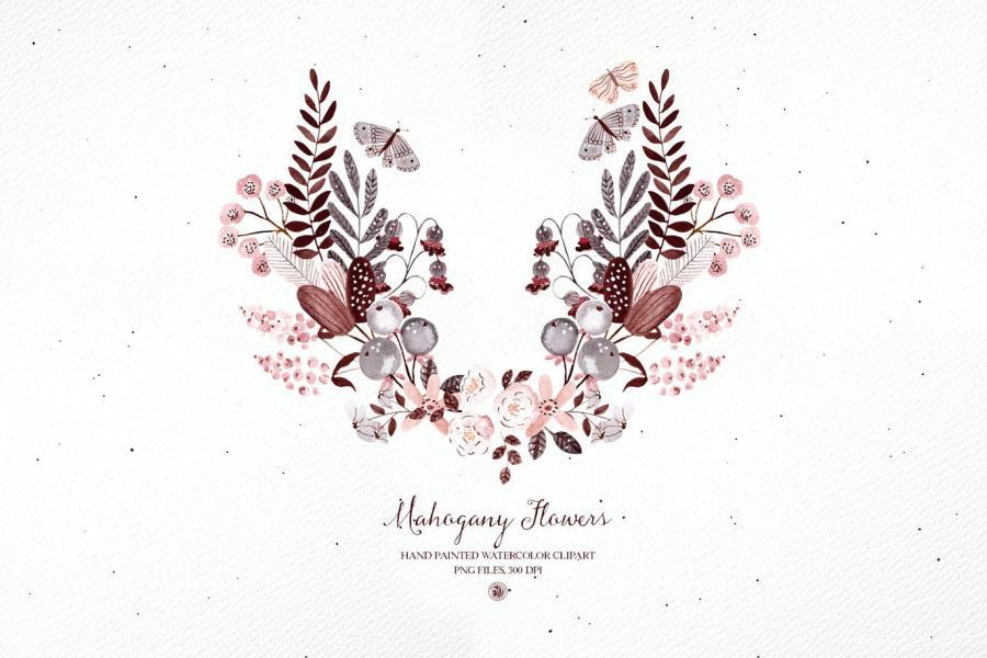 25xt-161197 Mahogany-Flowers---watercolor-clipart-and-framesz5.jpg