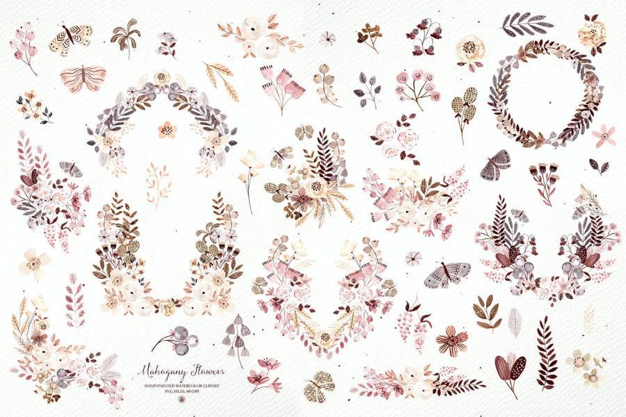 25xt-161197 Mahogany-Flowers---watercolor-clipart-and-framesz8.jpg
