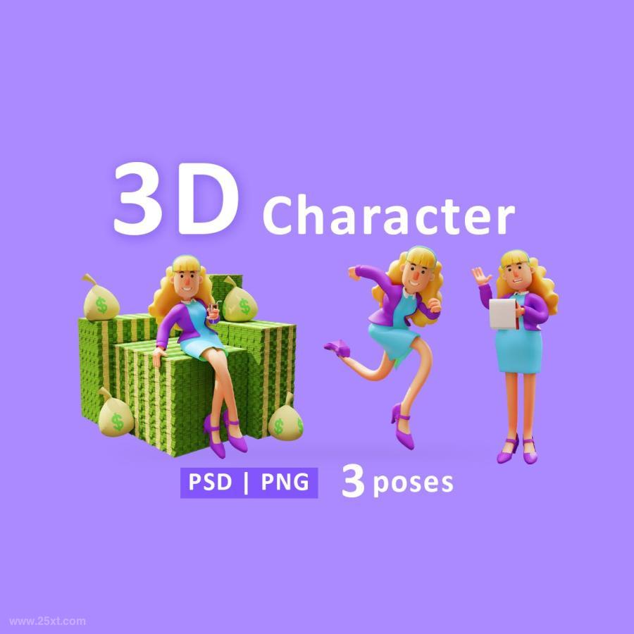 25xt-161271 Set-of-3D-Business-Woman-Characterz3.jpg