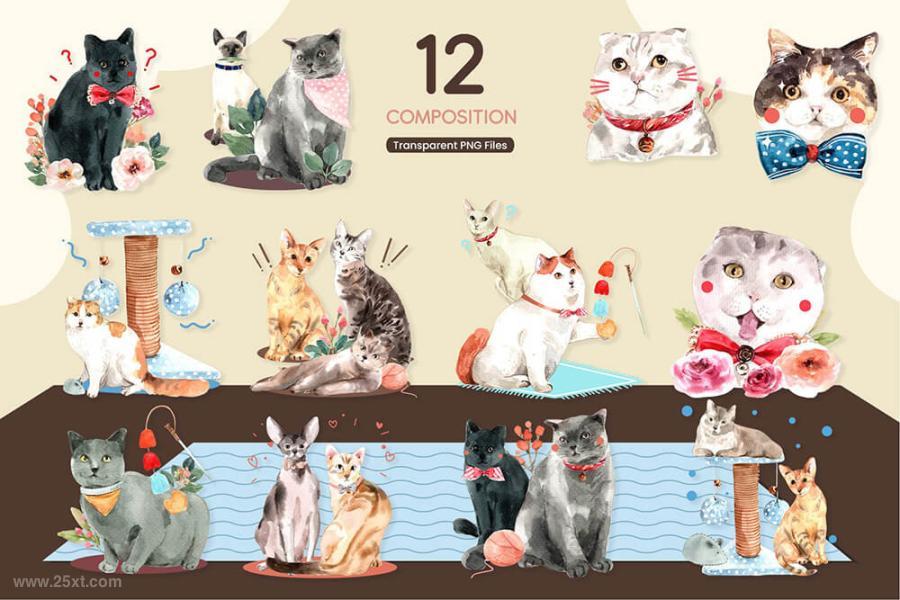 25xt-128640 Cats-Adorable-Pet-Watercolorz13.jpg