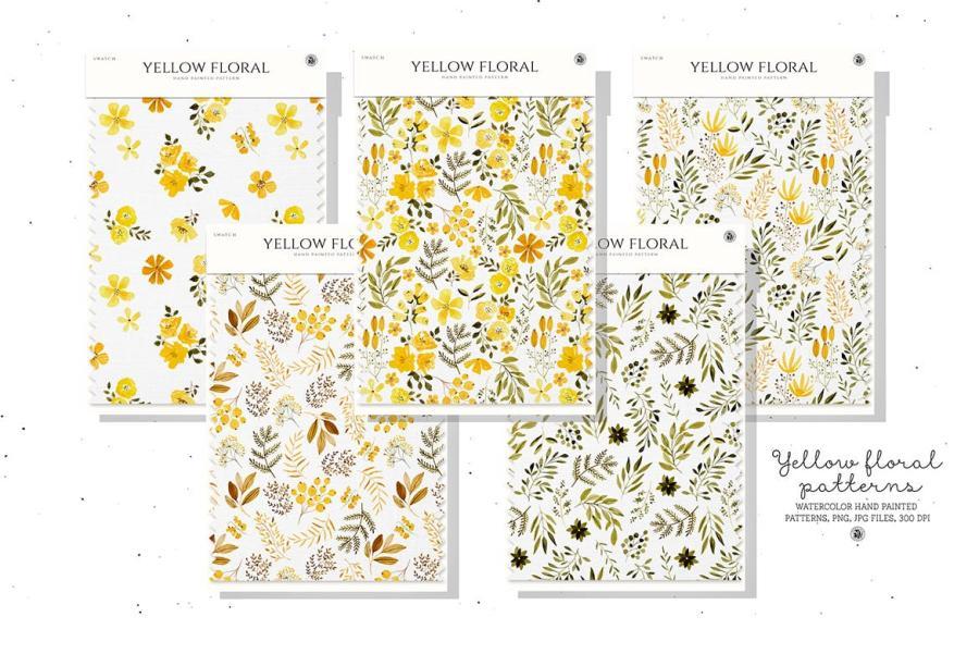 25xt-170830 Yellow-Floral-Patterns---watercolor-setz7.jpg