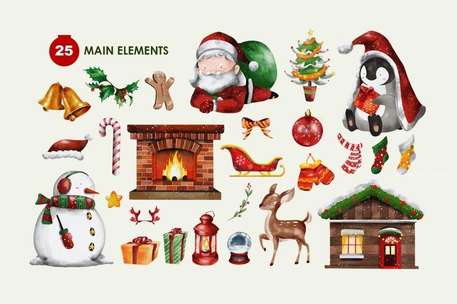 25xt-162602 Christmas-Watercolor-Clipart-Illustrationsz5.jpg