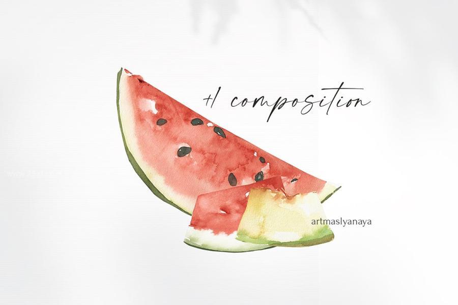 25xt-163108 Watercolor-Melon-and-Watermelon-clipartz9.jpg