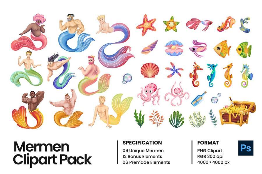 25xt-163660 Mermen-Clipart-Illustration-Packz4.jpg