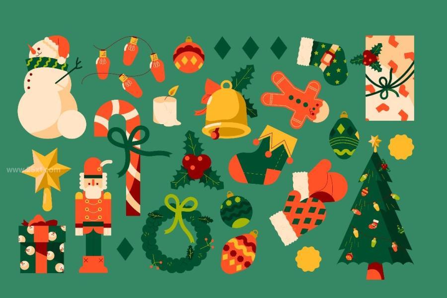 25xt-163662 Green-Christmas-Decoration-Illustration-Setz4.jpg