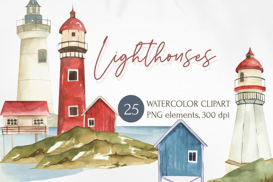 25xt-488289 Watercolor-Lighthouses-clipart-Landscapes,-oceanz2.jpg