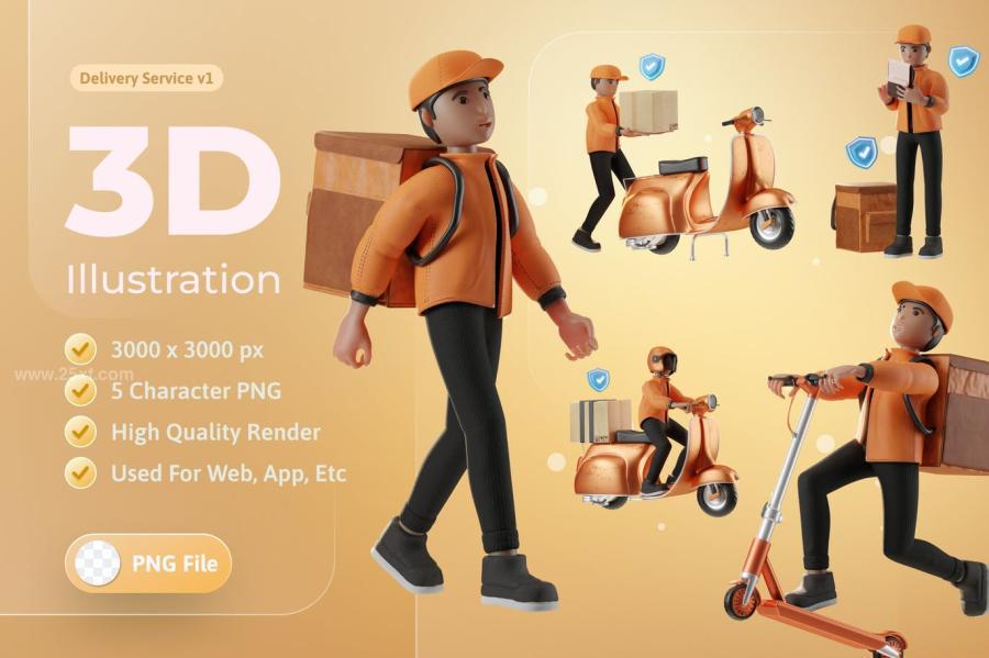25xt-171090 Delivery-Service-with-Character-3d-Illustrationz2.jpg