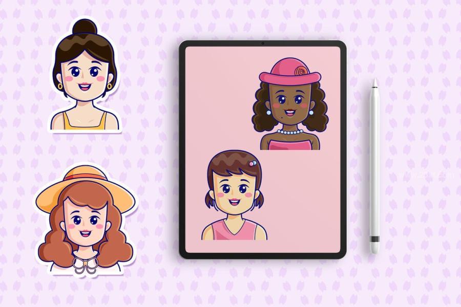 25xt-174181 Cartoon-Cute-Women-Object-Illustrationz5.jpg