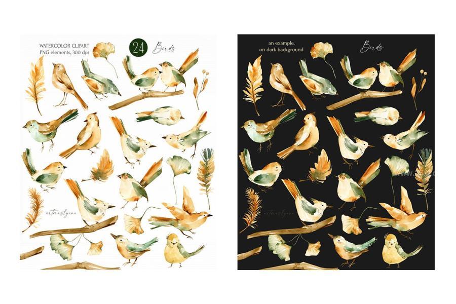 25xt-174761 Watercolor-Birds-Clipart-Digital-Autumn-Imagesz4.jpg