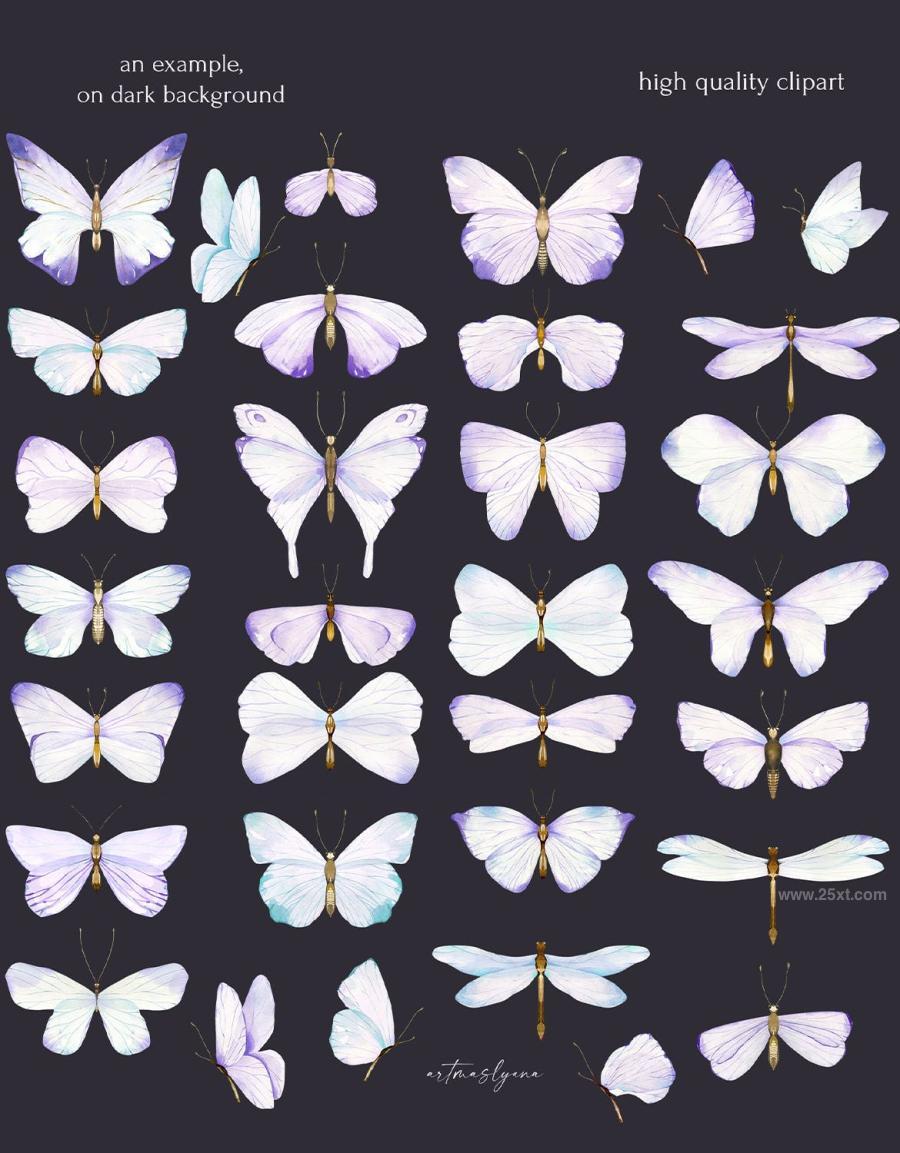 25xt-164947 Watercolor-butterflies-clipart-Cute-blue-insectsz4.jpg