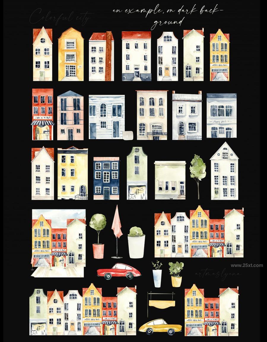 25xt-164952 Watercolor-Colorful-city-clipart-Houses-pngz5.jpg