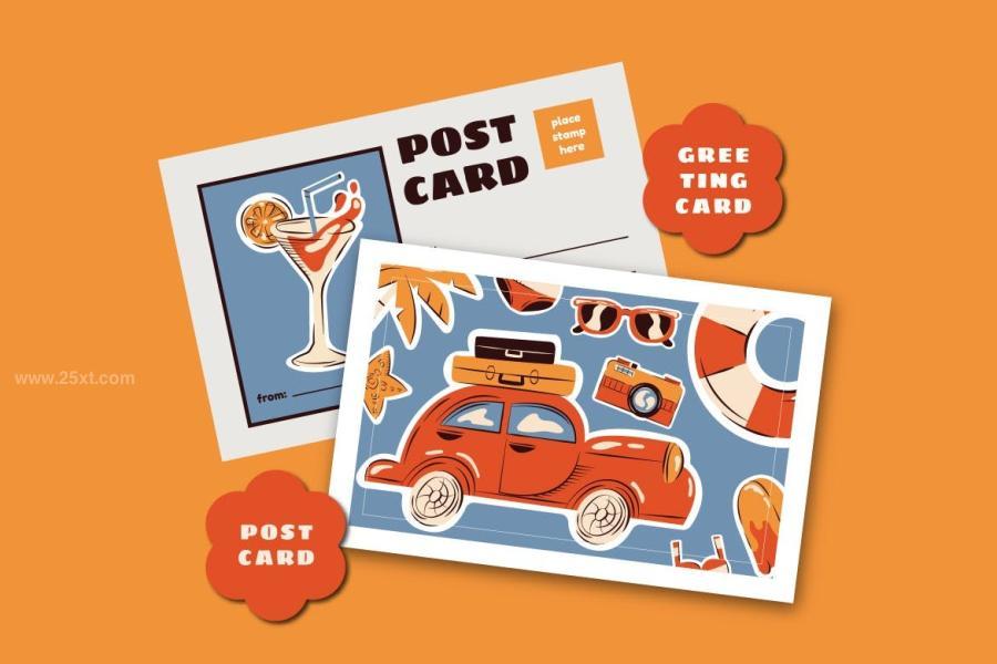 25xt-165170 Blue-Retro-Summer-Sticker-Illustration-Setz3.jpg