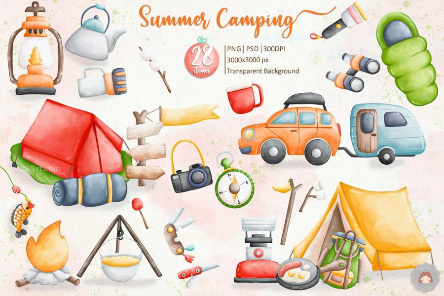 25xt-165622 Watercolor-Summer-Camping-Travel-Clipartz2.jpg