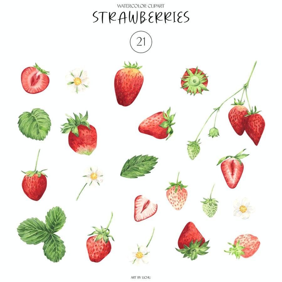 25xt-173783 Watercolor-Strawberries-Clipart-Summer-Fruit-pngz3.jpg