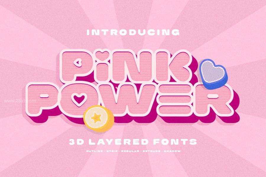 25xt-173665 Pink-Power---3D-Layered-Fontz2.jpg