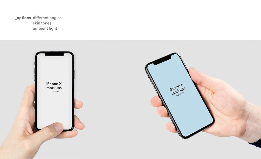 简约的手拿iphone X Psd样机素材 25学堂