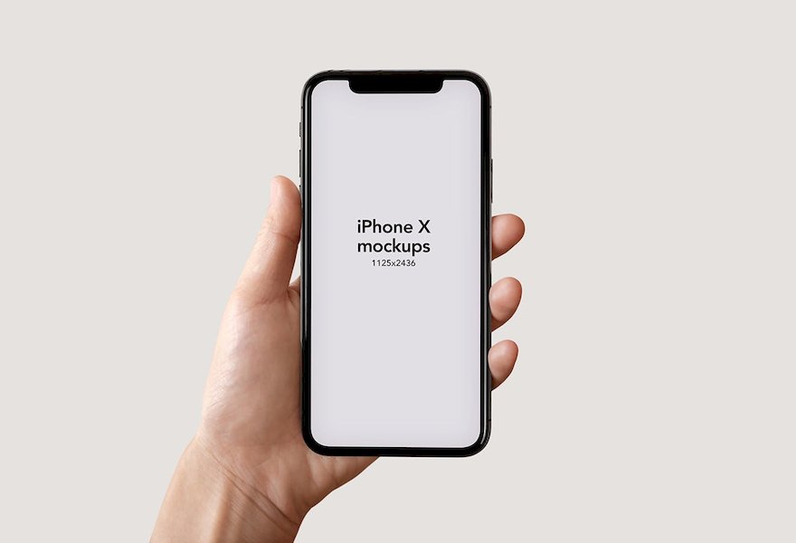 简约的手拿iphone X Psd样机素材 25学堂