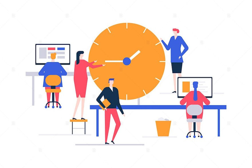 Time management - flat design style illustration.jpg