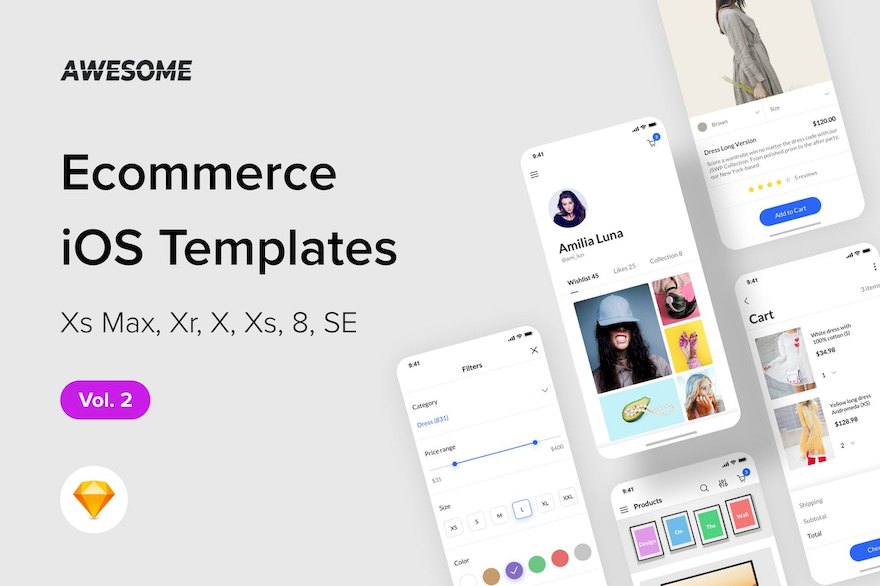 36963 Awesome iOS UI Kit - Ecommerce Vol. 2 (Sketch).jpeg