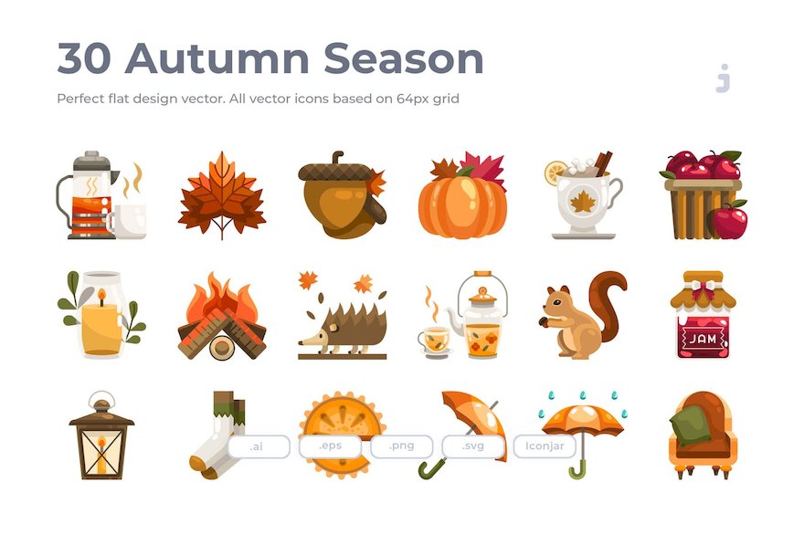 36982 30 Autumn Season Icons - Flat.jpeg