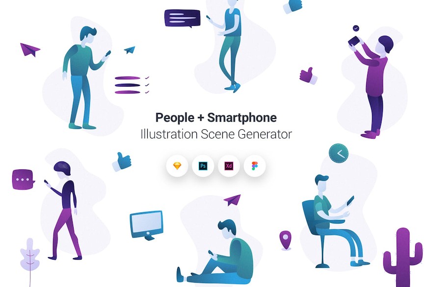People + Smartphone Illustration Scene Generator.jpg