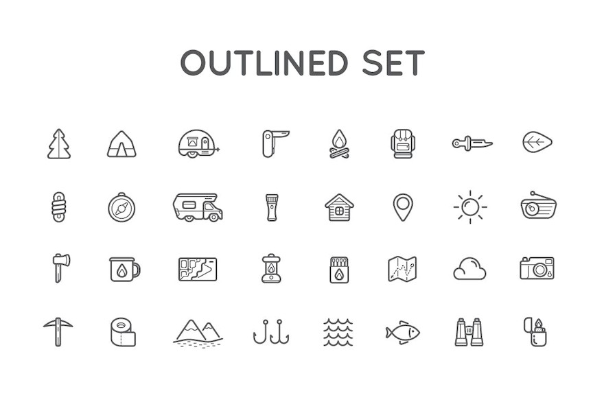 Camping Color and Outlined Icons with Logotypes-2.jpg