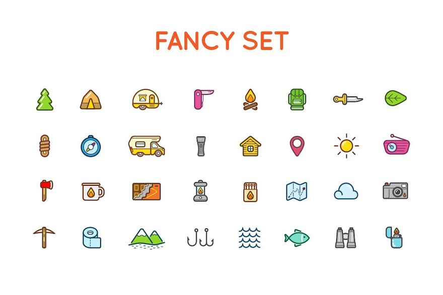Camping Color and Outlined Icons with Logotypes-4.jpg