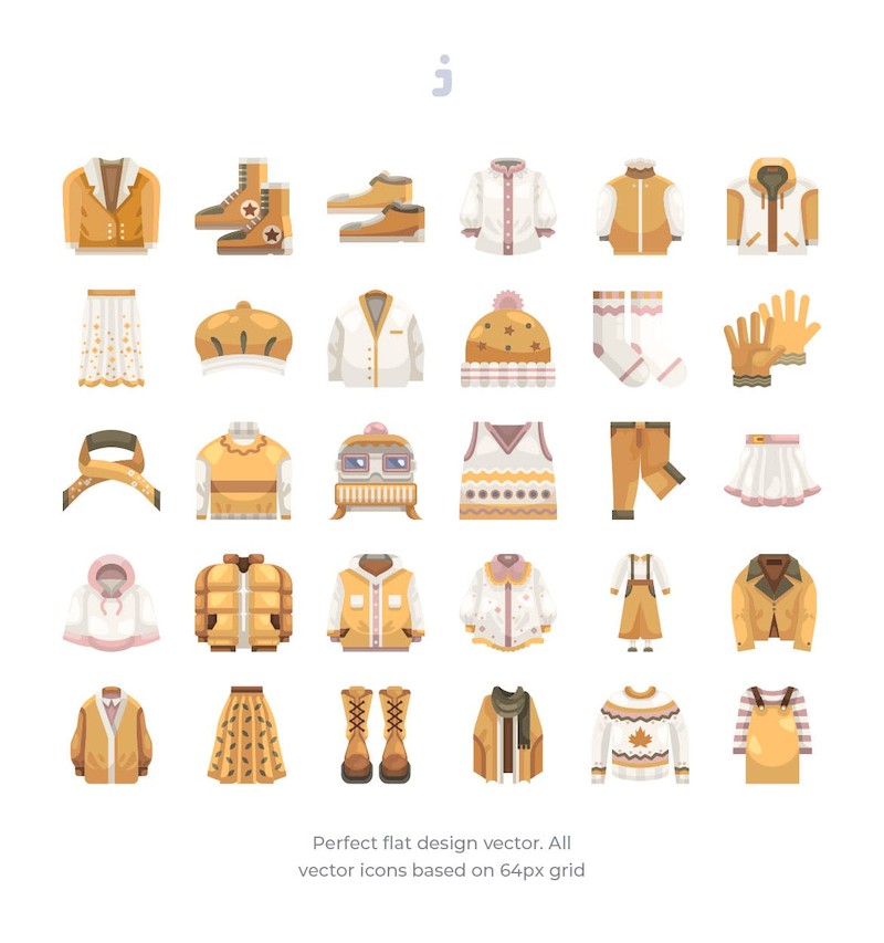 30 Autumn Clothes Icons - Flat-1.jpg