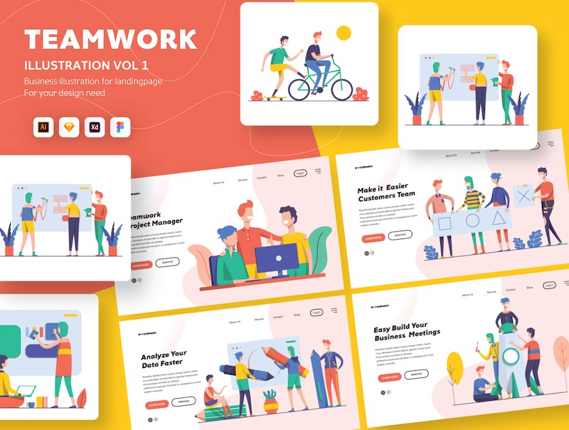 Illustration Startup Teamwork Pack Vol 1-4.jpg