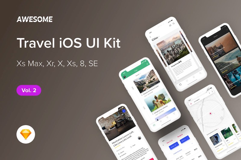 Awesome iOS UI Kit - Travel Vol. 2 (Sketch).jpg