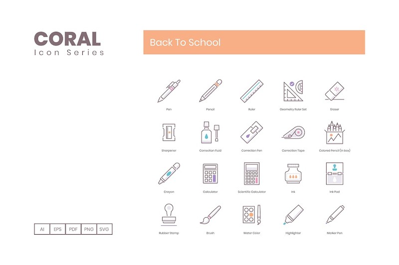 80 Back To School Icons | Coral Series (smooth)-2.jpg