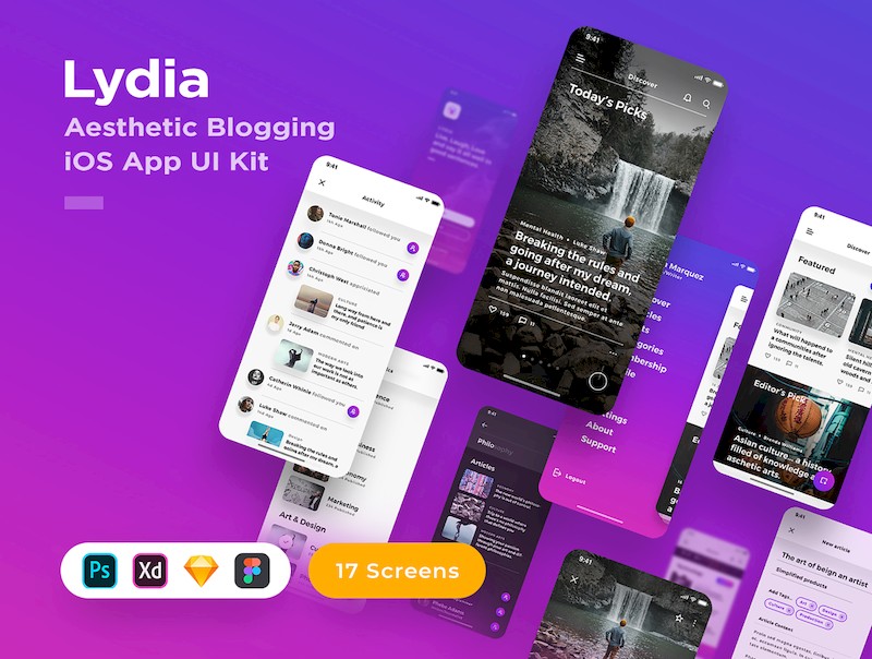 Lydia Blogging iOS App UI Kit-5.jpg