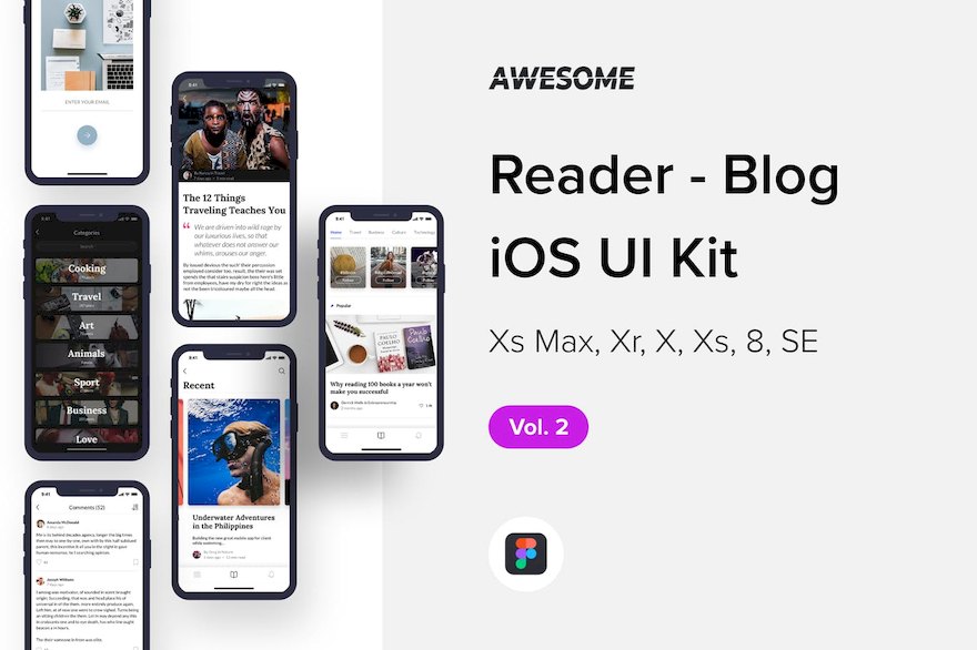 37131 Awesome iOS UI Kit - Reader Blog Vol. 2 (Figma).jpeg