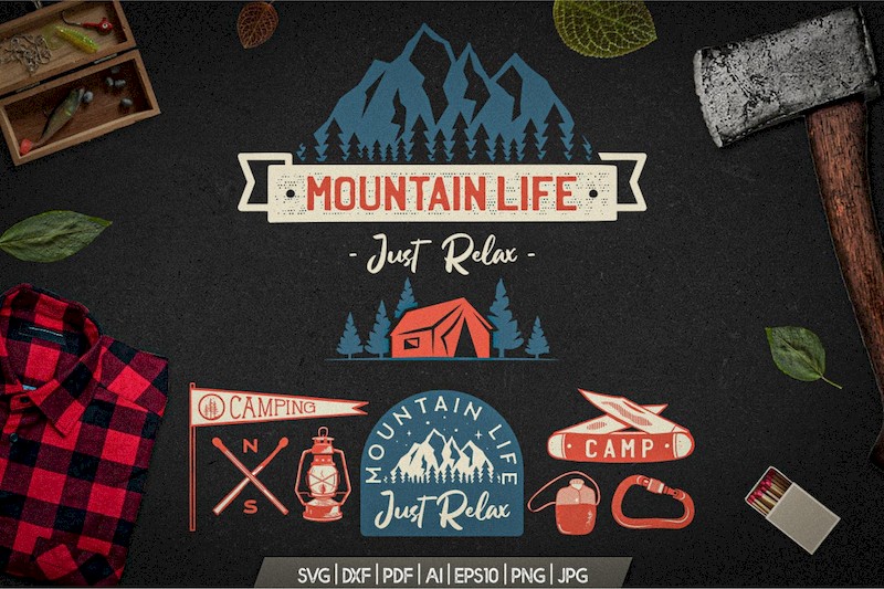Mountain Life Logos, Retro Camping Badges T-Shirt-3.jpg