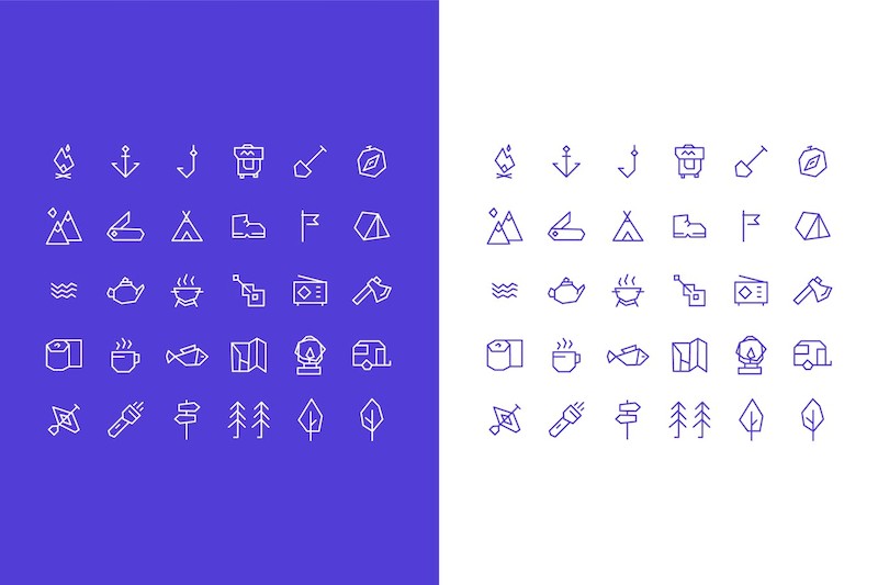 Simple Vector Camping Icons Set.jpg