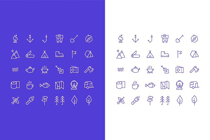 Simple Vector Camping Icons Set.jpg