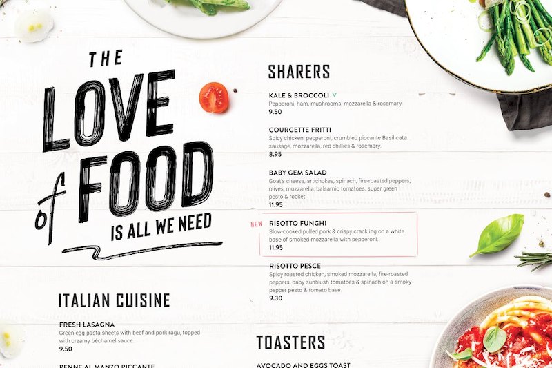 极简风格的A3大小的美食菜单设计模板-Photoshop素材