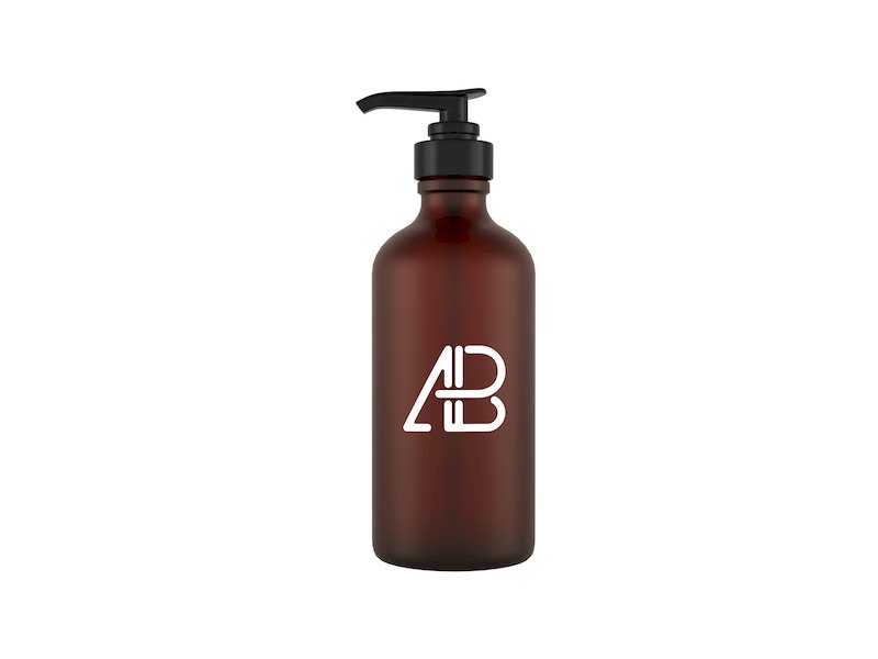 37461 Glass Cosmetic Pump Bottle Mockup - Anthony Boyd Graphics.jpg