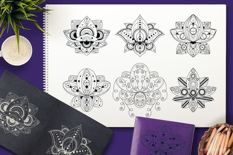 Geometric Lotuses Set-4.jpg