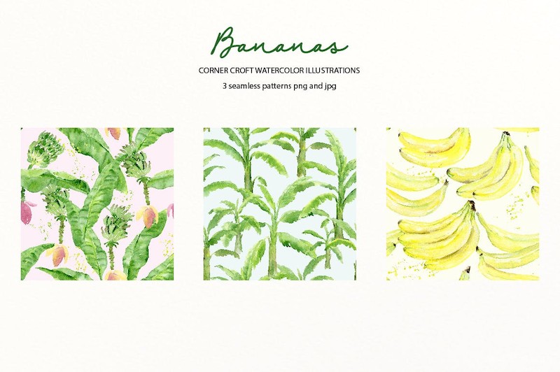 Watercolor Banana Illustration-3.jpg