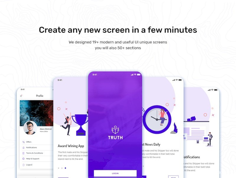 Truth- News Mobile App UI Kit-2.jpg