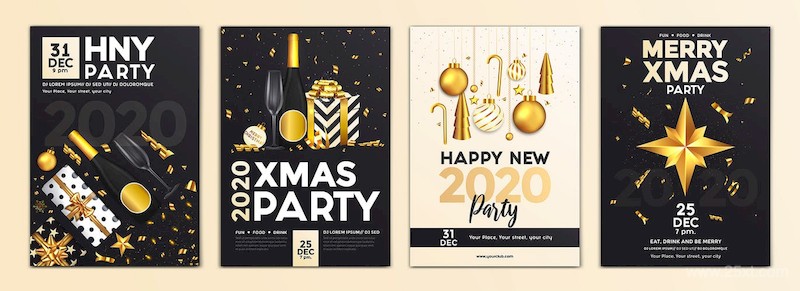 Set of 16 Christmas and Happy New Year Party Flyer-8.jpg