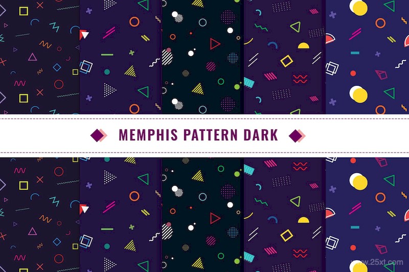 Memphis Seamless Pattern Dark v1.jpg