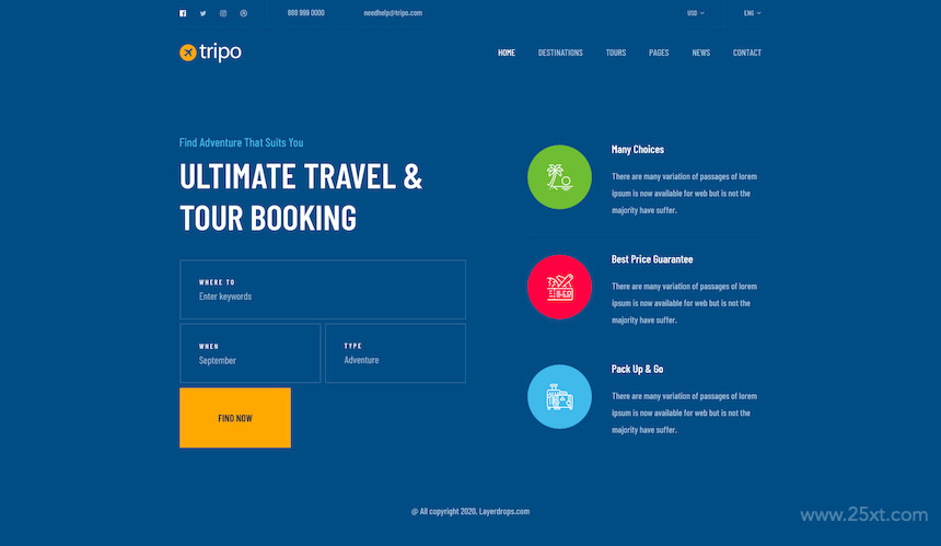 Tripo - PSD Template For Travel & Tourism Agencies 4.jpg