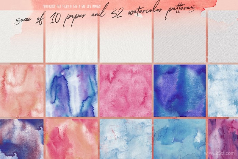 32 Watercolor & Paper Patterns.jpg