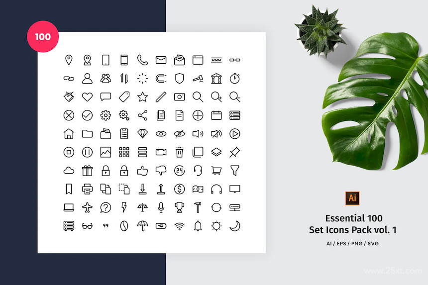 Essential 100 Set Icon Pack Vol. 1.jpg