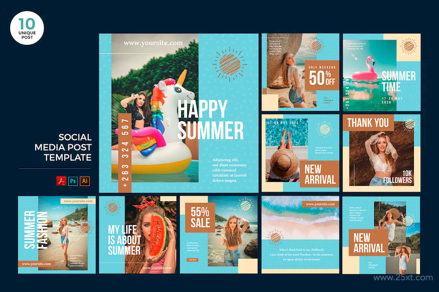 Summer Fashion Social Media Kit PSD & AI Template.jpg