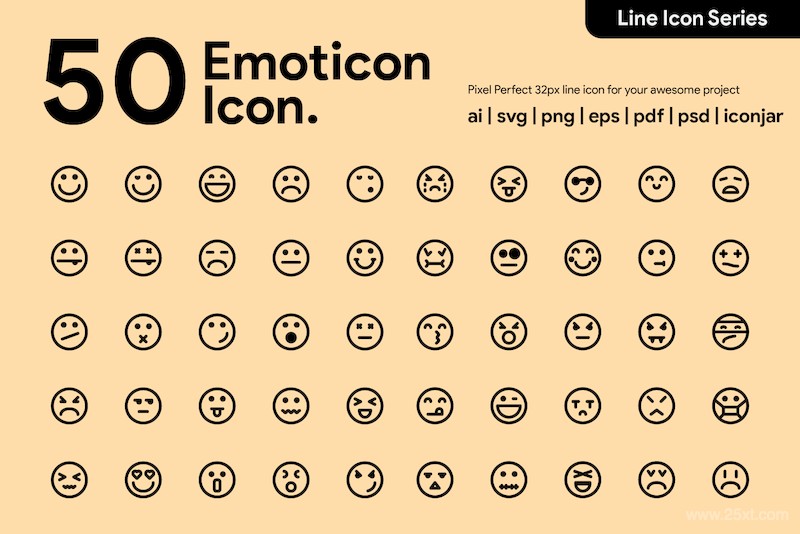 50 Emoticon Line Icon-5.jpg